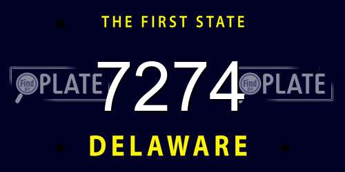 7274 Delaware License Plate