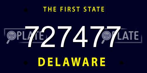 727477 Delaware License Plate