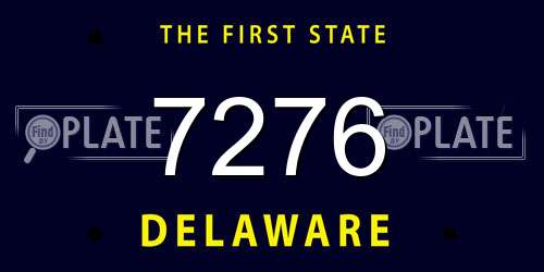 7276 Delaware License Plate