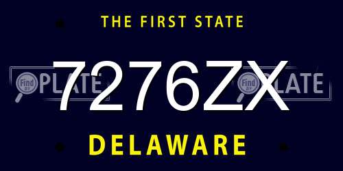 7276ZX Delaware License Plate