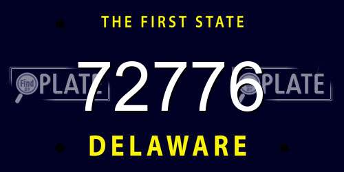 72776 Delaware License Plate