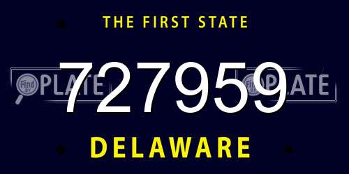727959 Delaware License Plate