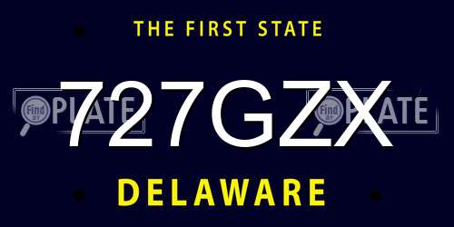 727GZX Delaware License Plate