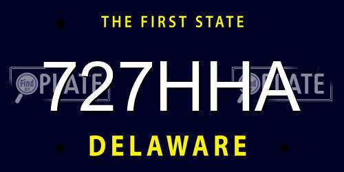 727HHA Delaware License Plate