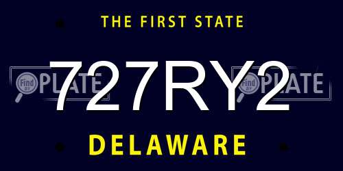 727RY2 Delaware License Plate