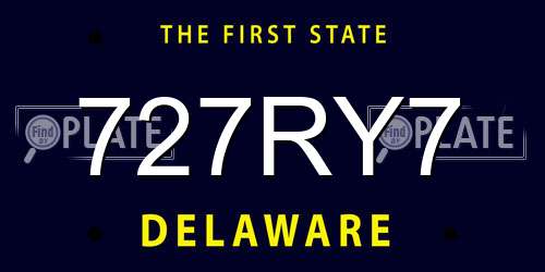 727RY7 Delaware License Plate