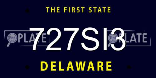 727SI3 Delaware License Plate