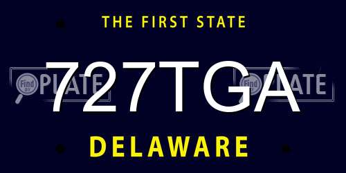 727TGA Delaware License Plate