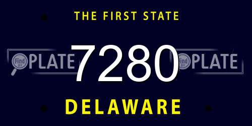 7280 Delaware License Plate