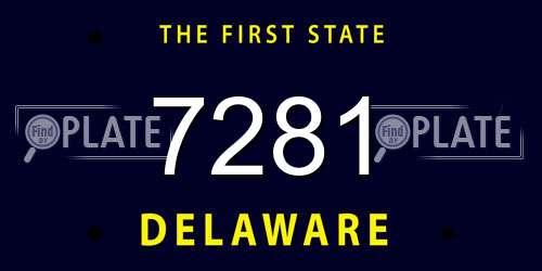 7281 Delaware License Plate