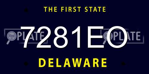 7281EO Delaware License Plate