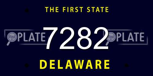 7282 Delaware License Plate