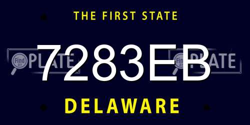 7283EB Delaware License Plate
