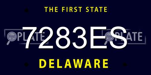 7283ES Delaware License Plate