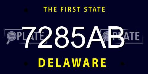 7285AB Delaware License Plate