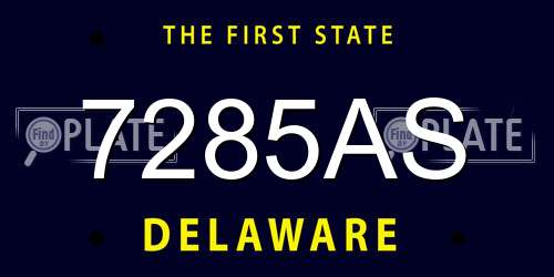 7285AS Delaware License Plate