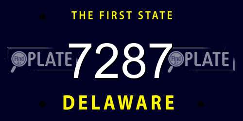 7287 Delaware License Plate