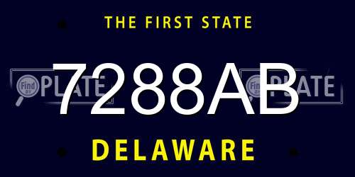 7288AB Delaware License Plate