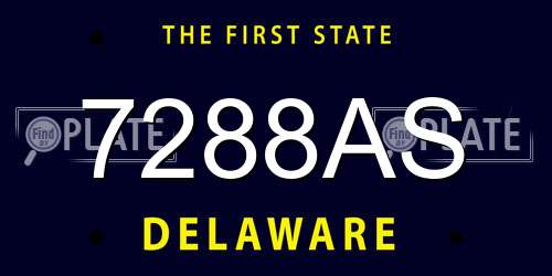 7288AS Delaware License Plate