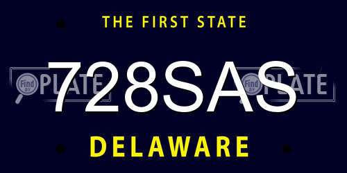728SAS Delaware License Plate