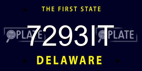 7293IT Delaware License Plate