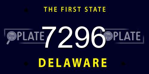 7296 Delaware License Plate