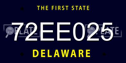 72EE025 Delaware License Plate