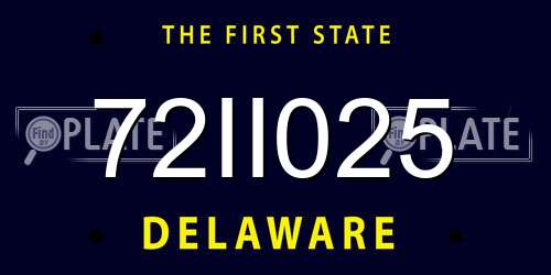 72II025 Delaware License Plate