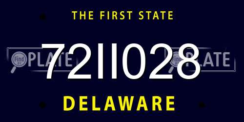 72II028 Delaware License Plate