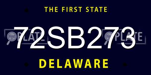 72SB273 Delaware License Plate