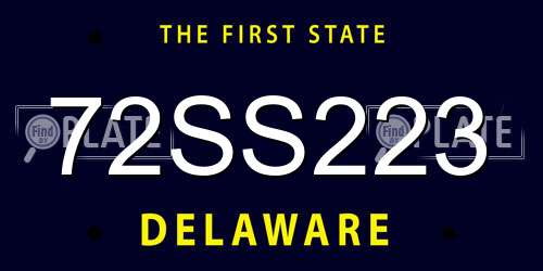 72SS223 Delaware License Plate
