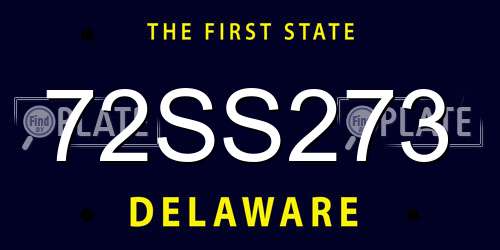 72SS273 Delaware License Plate