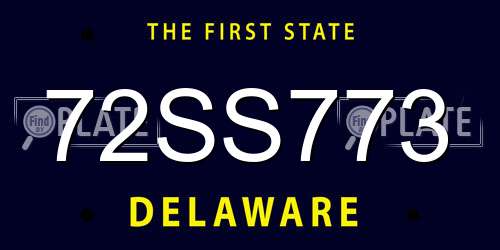 72SS773 Delaware License Plate