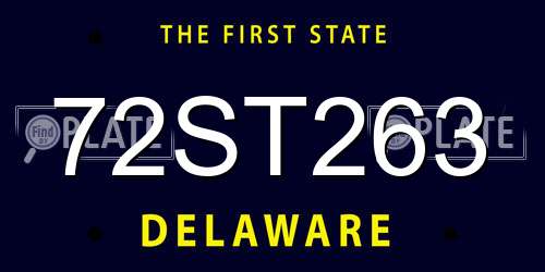 72ST263 Delaware License Plate