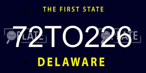 72TO226 Delaware License Plate