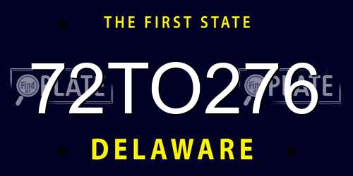 72TO276 Delaware License Plate