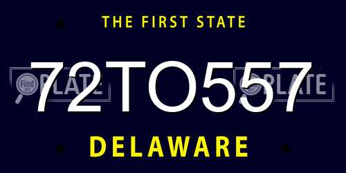 72TO557 Delaware License Plate