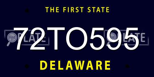 72TO595 Delaware License Plate