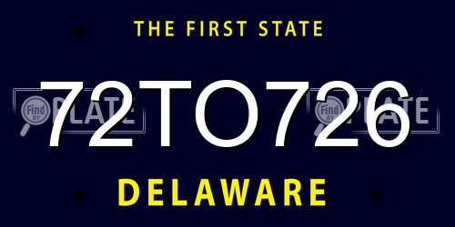72TO726 Delaware License Plate