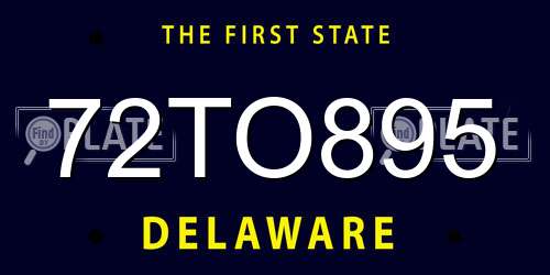 72TO895 Delaware License Plate