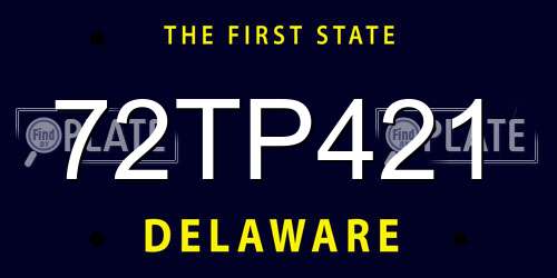 72TP421 Delaware License Plate