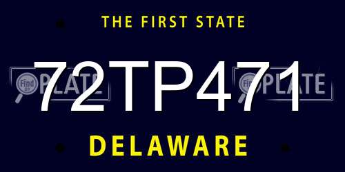 72TP471 Delaware License Plate