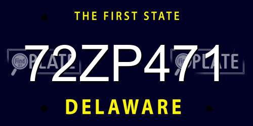72ZP471 Delaware License Plate