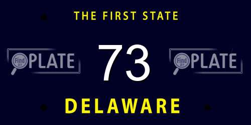 73 Delaware License Plate