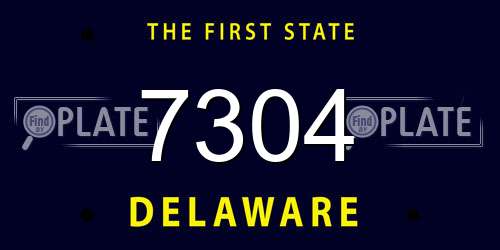 7304 Delaware License Plate