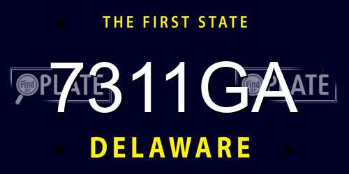 7311GA Delaware License Plate