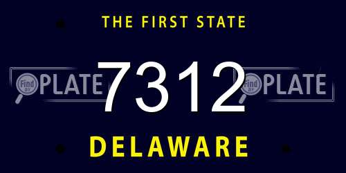 7312 Delaware License Plate