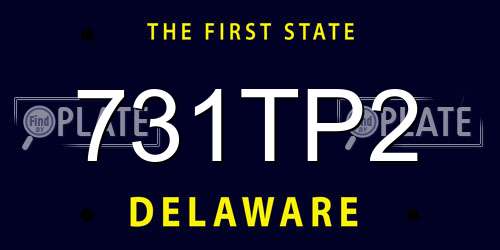 731TP2 Delaware License Plate