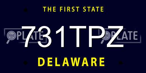 731TPZ Delaware License Plate