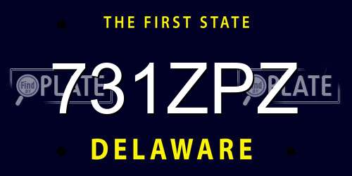 731ZPZ Delaware License Plate